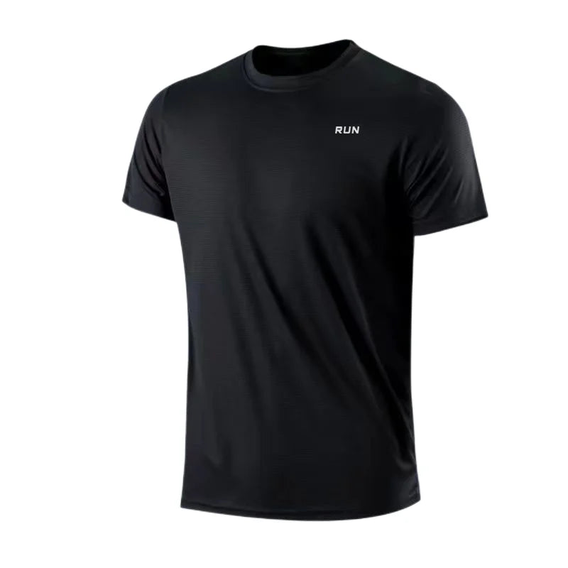 Men's Quick Dry Short Sleeve Gym Running Moisture Wicking Round Neck T-Shirt Training Exercise Gym Sport Shirt Tops Lightweight - Acros