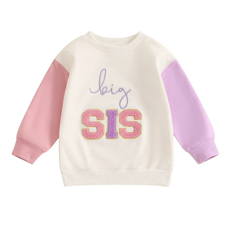 Kids Ansoff sweatshirt with long sleeves, crew neck, embroidered letters, suitable for spring and autumn, boys and girls.