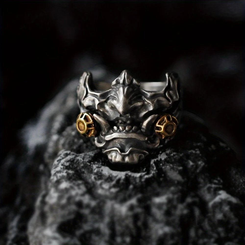 2024 Unique Punk Fashion Personality Retro Style Three-dimensional Ring European Pattern Artificial Ring Jewelry Wholesale