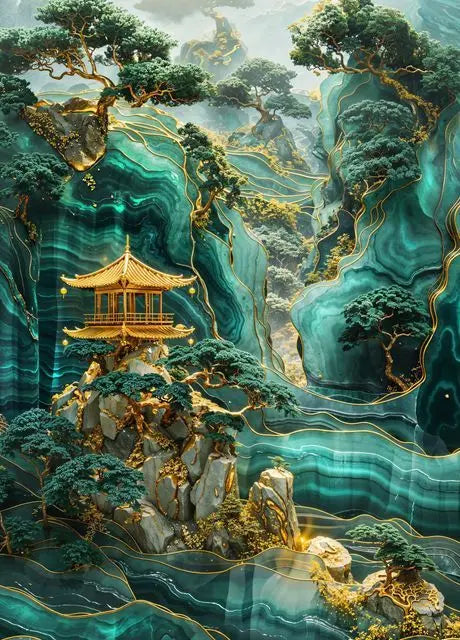 Diamond Mosaic Golden Bonsai Sanctuary Art Diamond Painting New Series 2025 Green Tree Diamond Embroidery Cross Stitch Home Gift