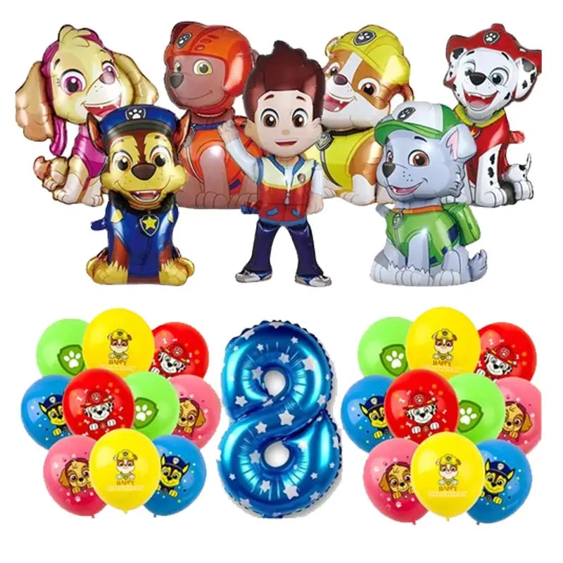 Paw Patrol Birthday Decoration Party Supplies Set Balloons Backdrop Plate Cup Cake Topper Paw Patrol Stickers Banner Party Favor