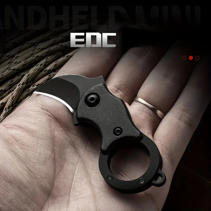 NEW Keychain Pocket Stainless Steel Camping Small Mini Portable Knife Peeler Fixed Blade Multi EDC Tool with Chain - Acros
