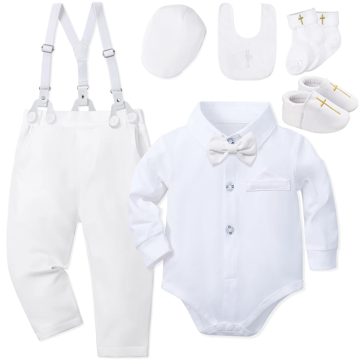 Baby Boys Baptism Outfits Infant Christening Church Blessing Suit Newborn Easter Birthday Party Girft White Clothes Set