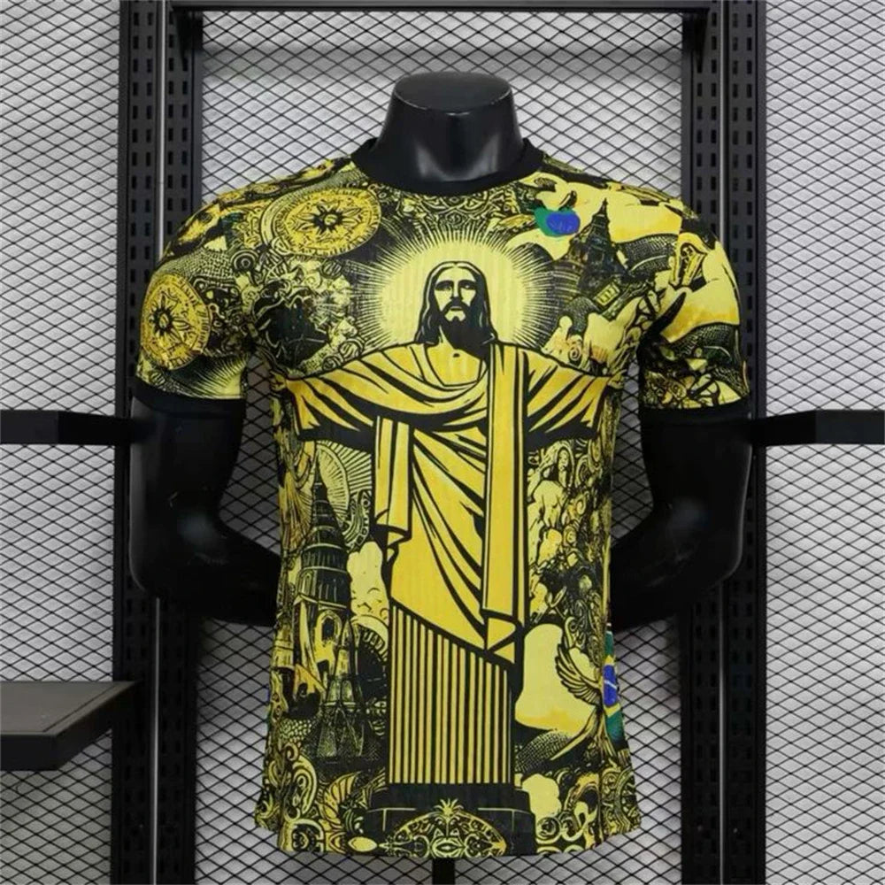 Ansoff Brazil special edition summer football training top featuring black and grey quick-drying fabric for adults and children.