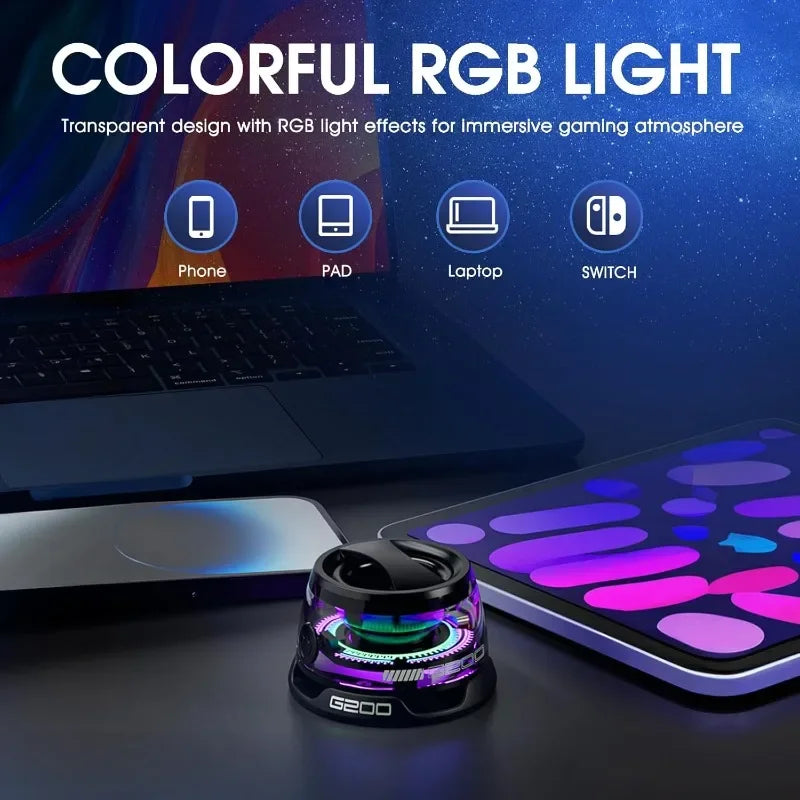 Outdoor Magnetic Bluetooth Speaker Wireless Portable Mini Travel Stereo Speaker with RGB Color Light and Phone Holder for Ios - Acros