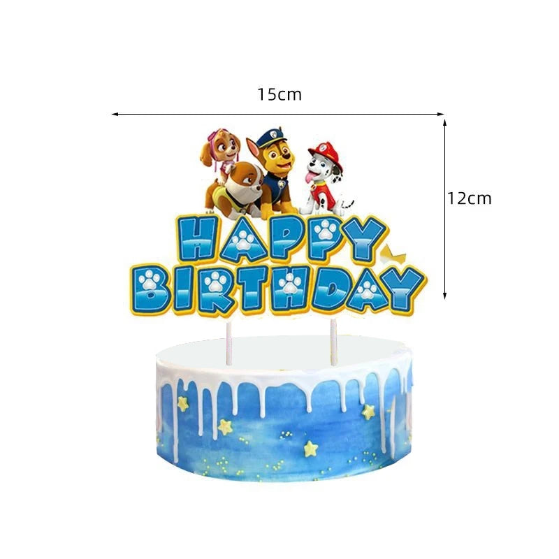 Paw Patrol Birthday Decoration Party Supplies Set Balloons Backdrop Plate Cup Cake Topper Paw Patrol Stickers Banner Party Favor