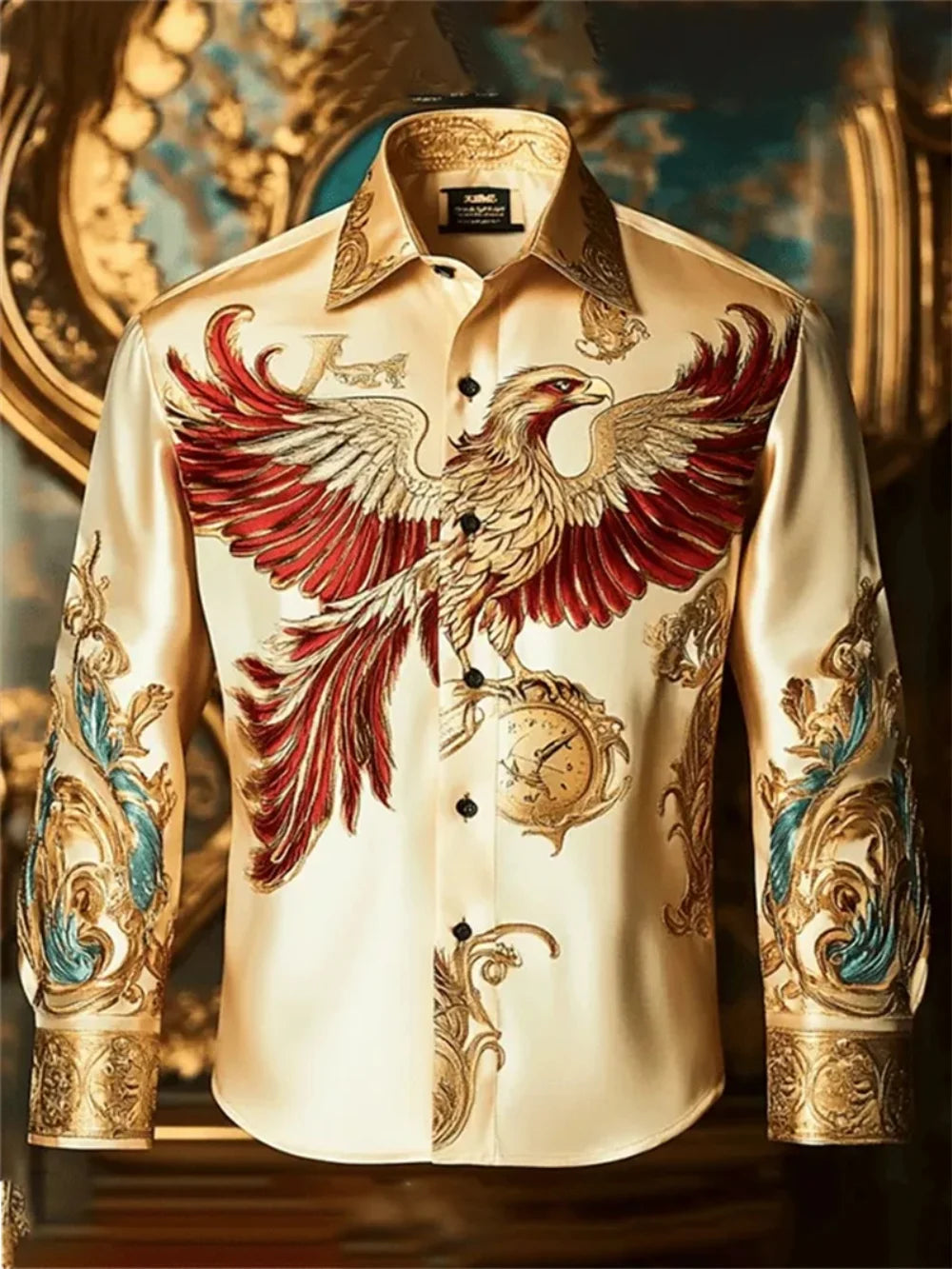 Men's long sleeve shirt by Ansoff with high-definition printed design, perfect for outdoor leisure and vacation fashion.