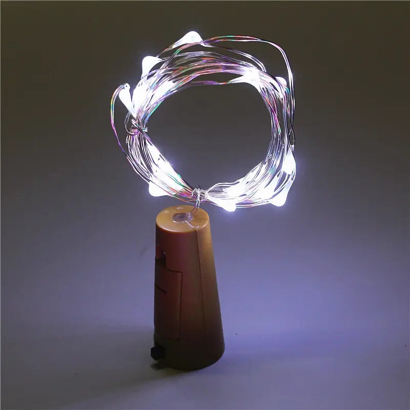Bar LED Wine Bottle Cork 2M String Lights Christmas Decoration Led Lamp Bottle Fairy Lights Holiday Copper Wire Lights String - Acros
