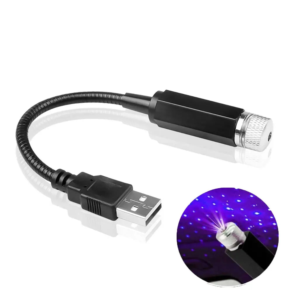 Mini LED Car Roof Star Night Light Projector Atmosphere Galaxy Lamp USB Decorative Adjustable for Auto Roof Room Ceiling Decor - Acros