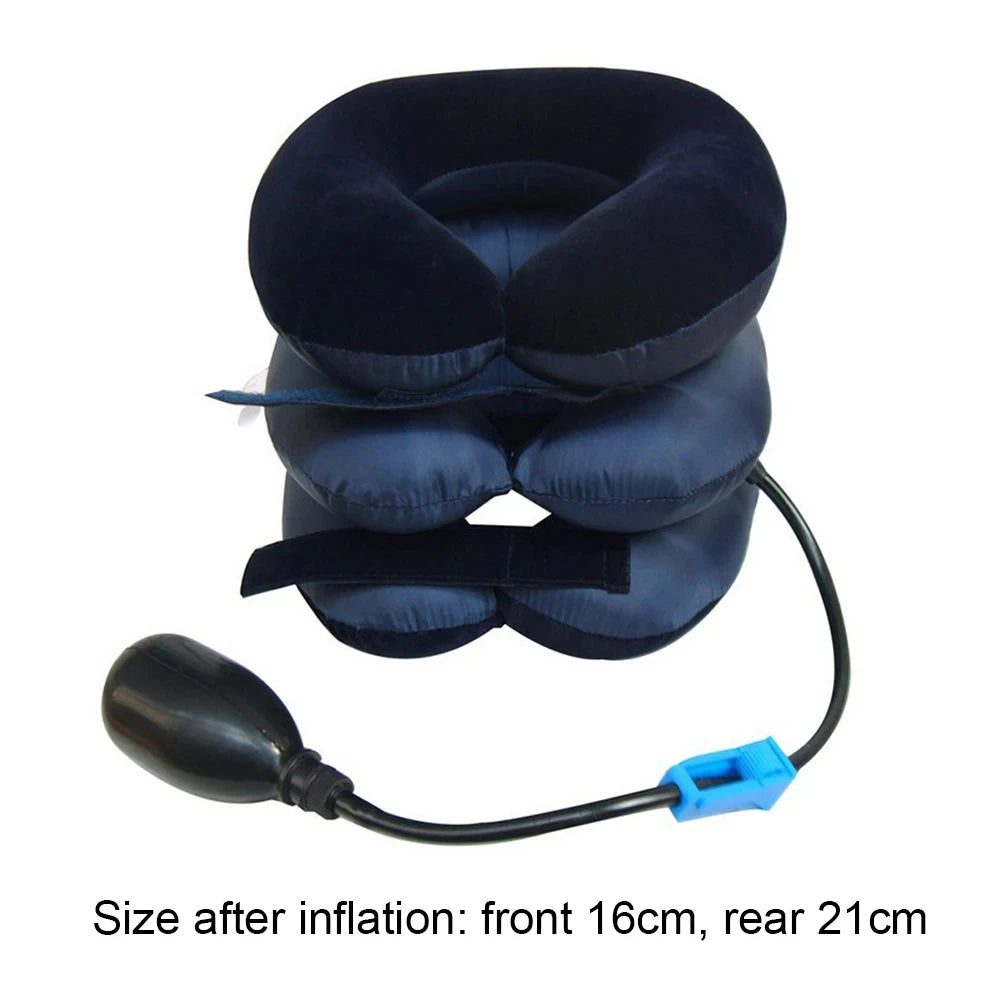 Ansoff inflatable neck stretcher support with three tubes, cervical traction device for stress relief and relaxation at home or office.