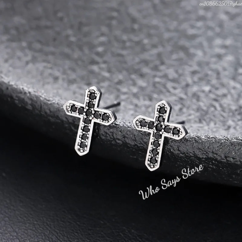 Stainless Steel Earrings Hip Hop Jewelry Stud Earring Iced Out Zircon Dollar Sign Gold Plated Earrings for Women Серьги Женские - Acros