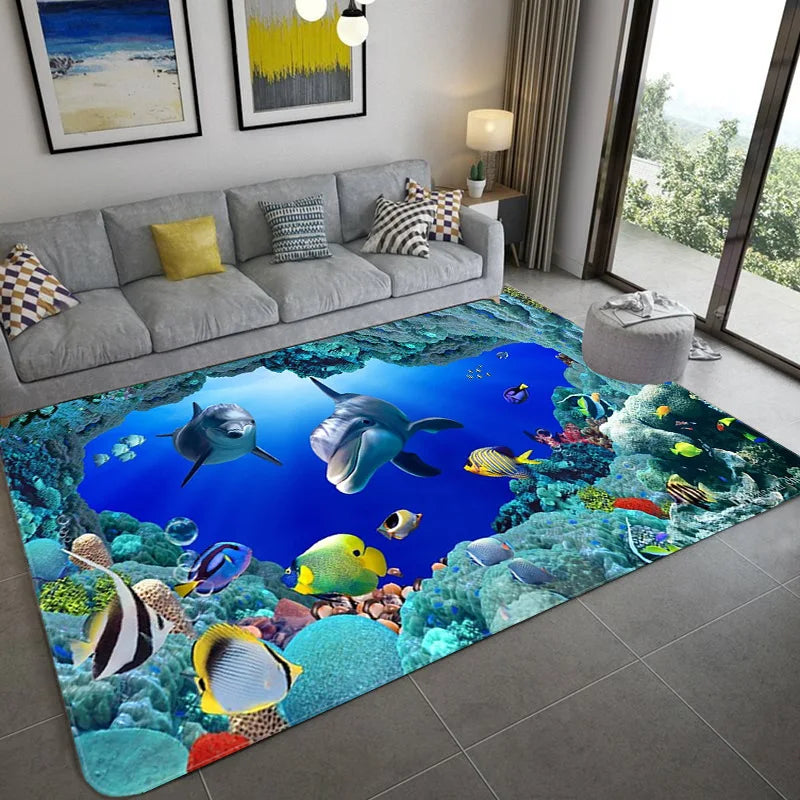 Nordic 3D Printed Large Carpet Space Series Floor Mat Living Room Home Decor Bedroom Rug Prayer Upholstery