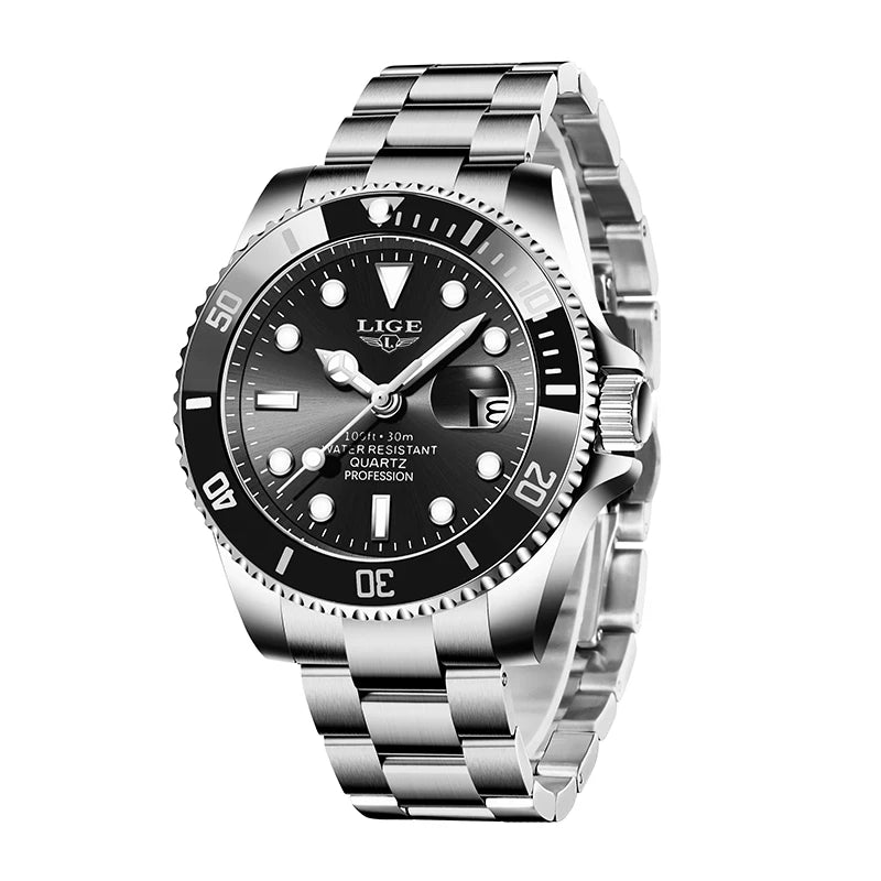 LIGE Top Luxury Watches For Men Fashion 30M Waterproof Luminous Date Quartz Wristwatches Casual Business Mens Watch Roloj Hombre - Acros