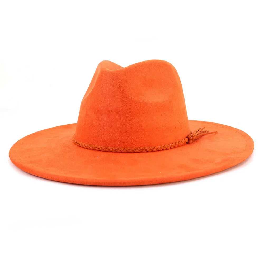 Ansoff Malachite Green suede fedora hat with wide brim, suitable for men and women, perfect for autumn and winter fashion.