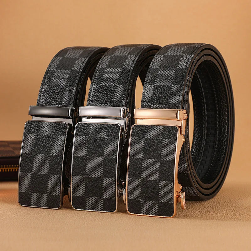 Ansoff men's luxury leather belt with metal buckle, high-quality designer jeans strap, perfect for business and casual wear