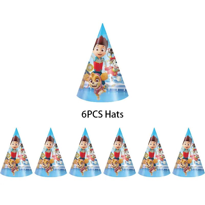 Paw Patrol Birthday Decoration Party Supplies Set Balloons Backdrop Plate Cup Cake Topper Paw Patrol Stickers Banner Party Favor