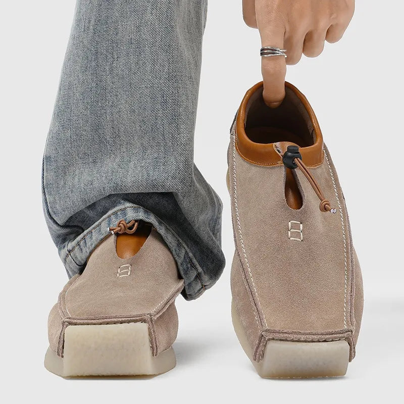Ansoff men's square toe suede loafers with casual design, featuring a sleek silhouette and comfortable moccasin style for everyday wear.