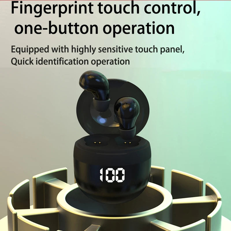 Ansoff Invisible TWS Mini Earbuds with Bluetooth 5.3, in-ear wireless headphones featuring microphone and noise reduction.