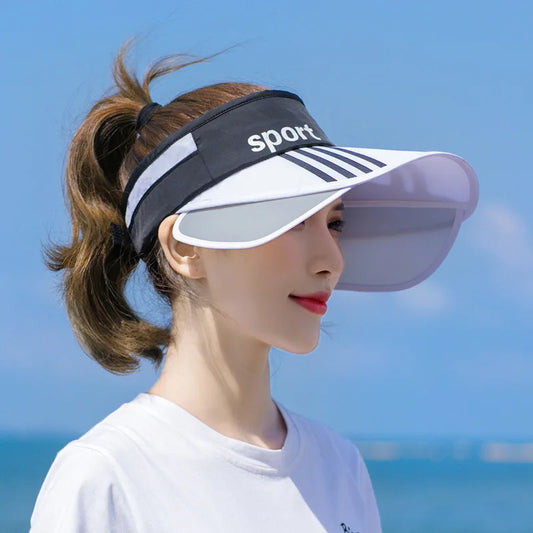 Ansoff wide brim sun hat for women with a printed visor, retractable brim, perfect for summer outdoor beach and outdoor activities.