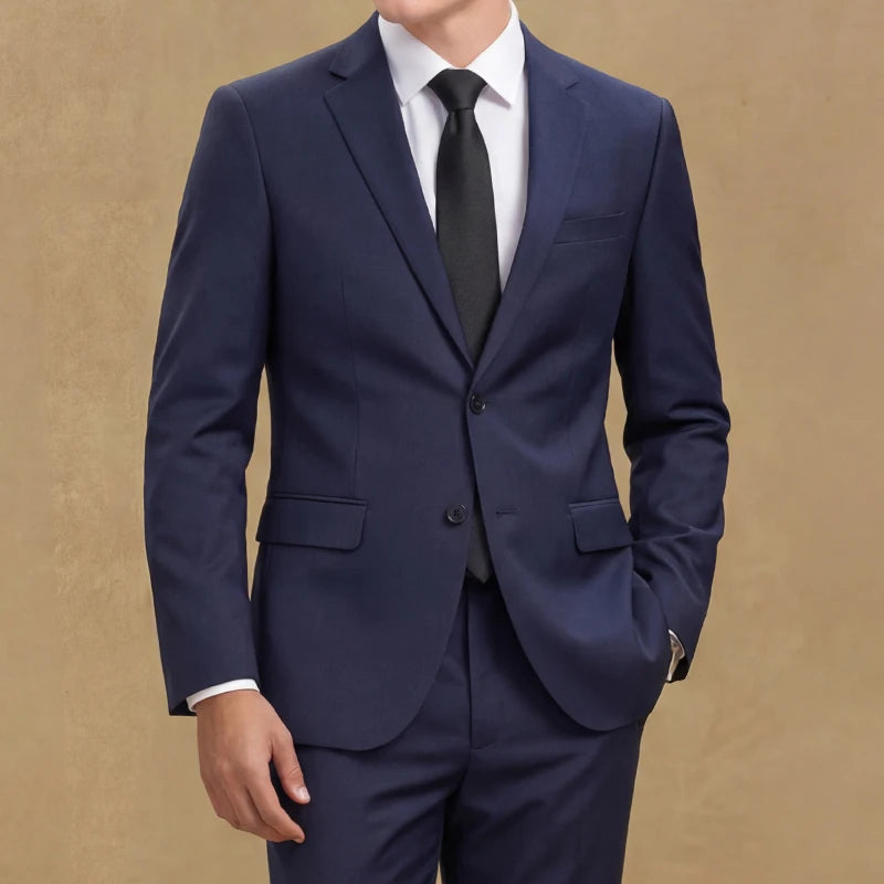 Men's spring-autumn casual and formal suit set by Ansoff, stylish two-piece suit with high-quality fabric, perfect for fashionable occasions.