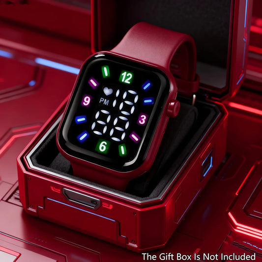 Ansoff women's digital electronic watch with square dial, large analog style display, date, time, alarm, and stopwatch functions.