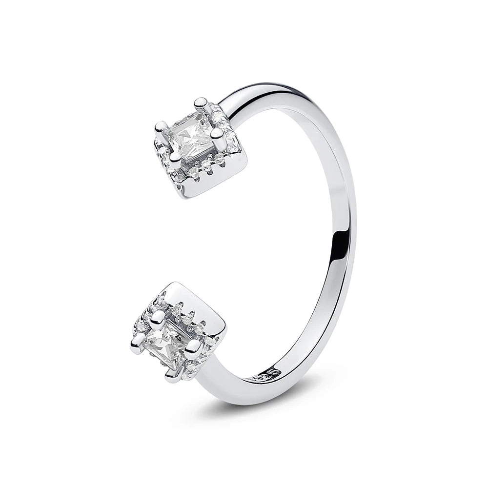 925 silver rings for women featuring crown, love heart, wishbone design with rose gold accents and crystal embellishments by Ansoff