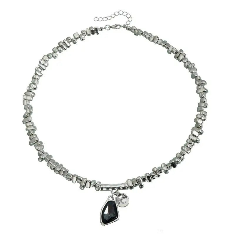 1/2Pcs Fashion Irregular Elegant Cut Crystal Pendant Set Necklace & Bracelet Sparkling Metal Jewelry Gift For Women ﻿