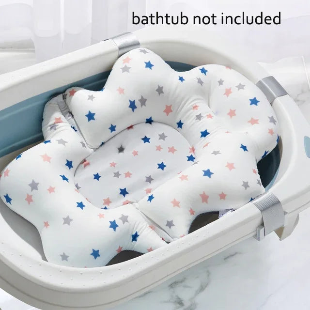 Ansoff baby shower bath tub pad with non-slip surface, soft animal-shaped cushion for newborn safety and comfort during bath time.