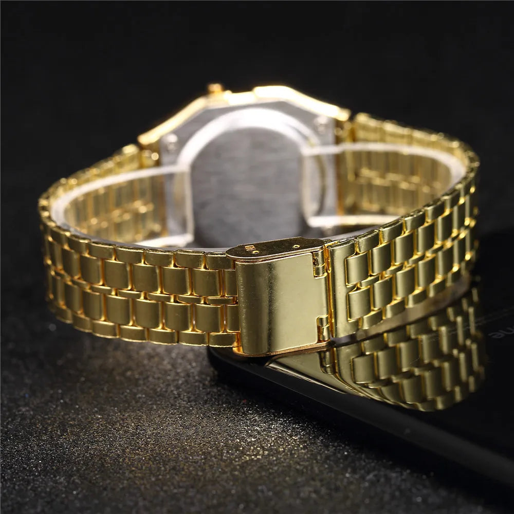 2025 Digital Watches For Men Sports Waterproof Bracelet Clock Gold Electronice LED Wristwatch Women Casucal montre homme relogio - Acros