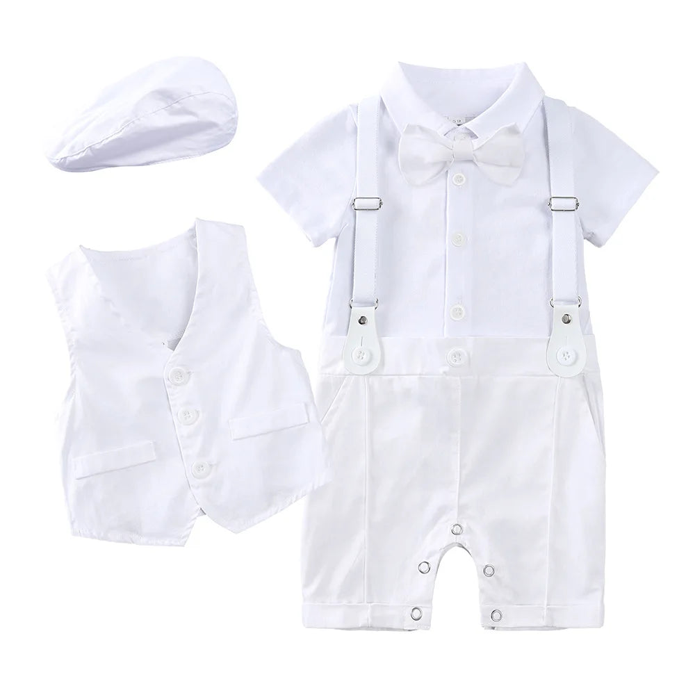 England Style Baby Boy Clothes Cotton Long Sleeve Children's Top and Bottom Hat Vest 4 Pcs Autumn Children's Clothing 1-3 Years