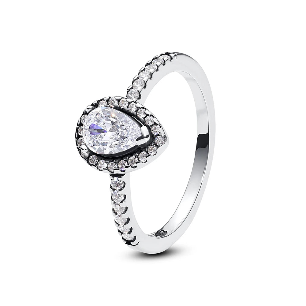 Sterling silver women's ring with crown, love heart, and crystal accents in rose gold, from Ansoff luxury jewelry collection.
