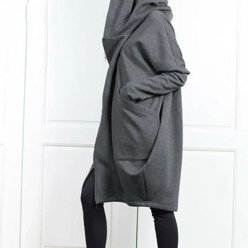 Hoodies Baggy Hooded Sweatshirt for Women Full Zip Up Woman Tops With Zipper New In Loose Harajuku Fashion Outerwears M E Basic - Acros