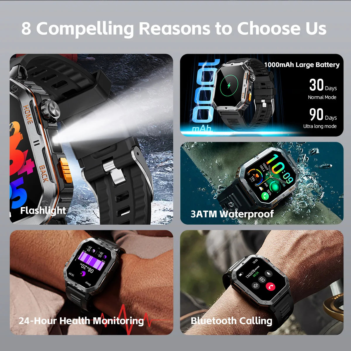 1000mAh Battery Sports Smart Watches for Man New High-End Smartwatch 2025 Android Electronics Clock Watch for IOS Android Phones