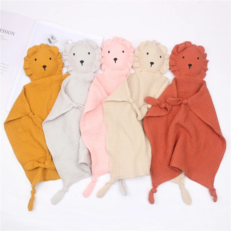 Soft gauze baby soothe blanket with rabbit design, ideal for cuddling, burping, and comforting infants by Ansoff.