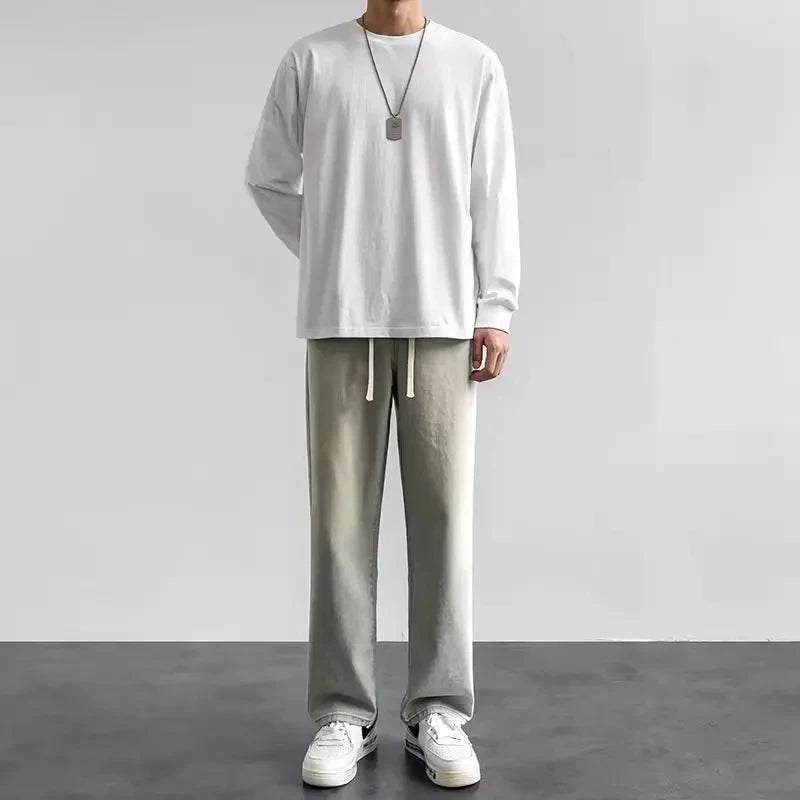 Men's large denim jeans by Ansoff featuring baggy fit, streetwear style, suitable for teens and casual men's fashion.