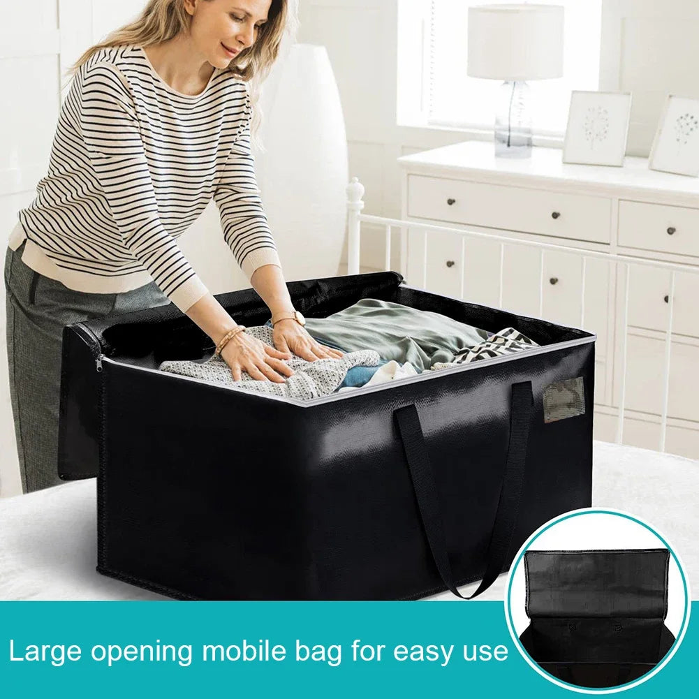90L Moving Bags with Zippers & Handles Storage Bags Heavy Duty Storage Packing Bags Collapsible Bag for Packing & Moving Storing