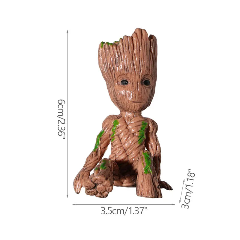 Miniature Groot figurine by Ansoff, 5cm tall, for home decor, desktop display, featuring cartoon tree character ornament.