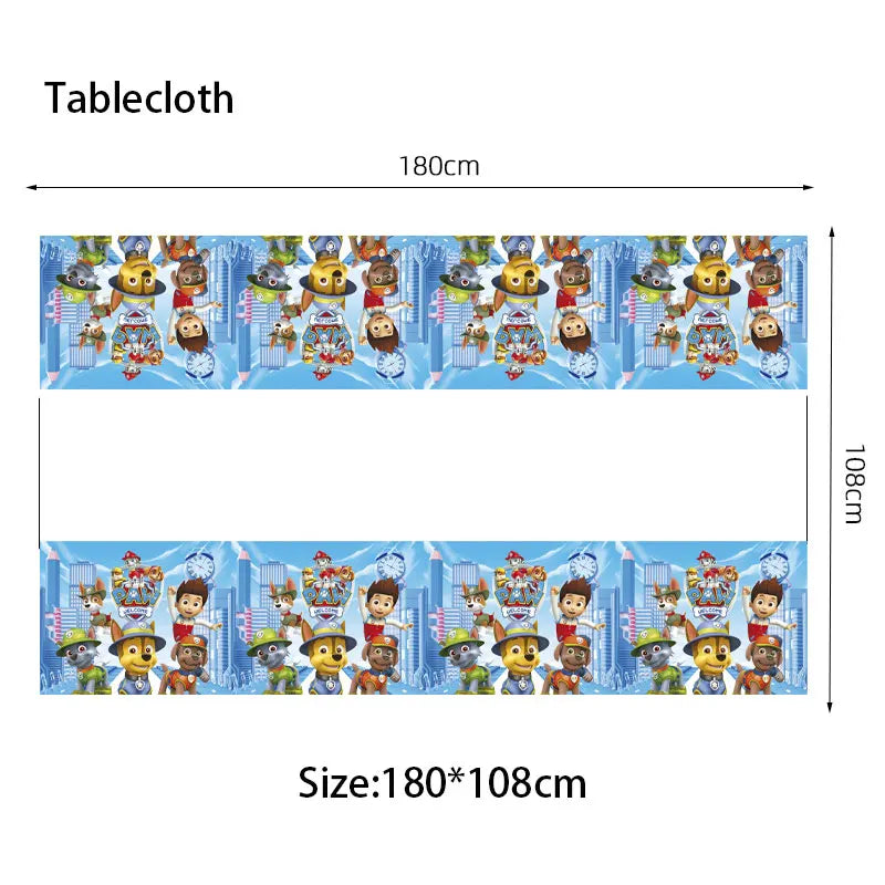 Paw Patrol Birthday Decoration Party Supplies Set Balloons Backdrop Plate Cup Cake Topper Paw Patrol Stickers Banner Party Favor