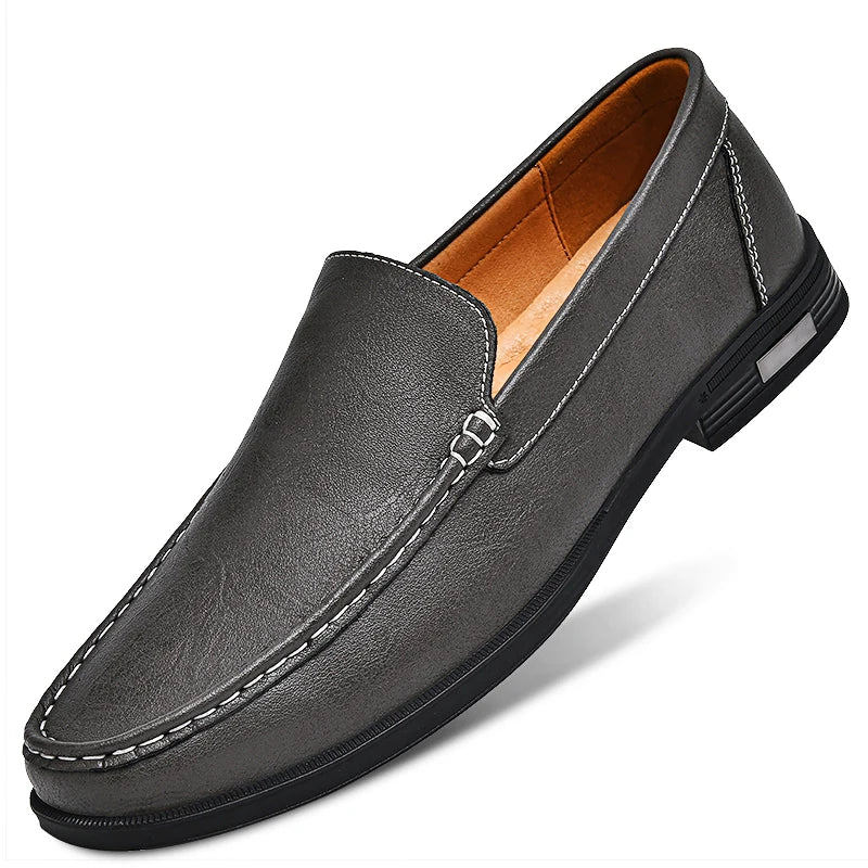Male Comfy Walking Shoe Genuine Leather Slip on Mens Loafers New Trend Casual Shoes Men Designer Moccasins Hot Sale Drive Shoes - Acros