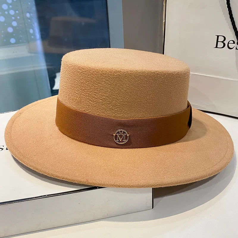 Elegant women's fedora hat by Ansoff featuring a ribbon band, suitable for weddings, church events, and stylish jazz outfits.