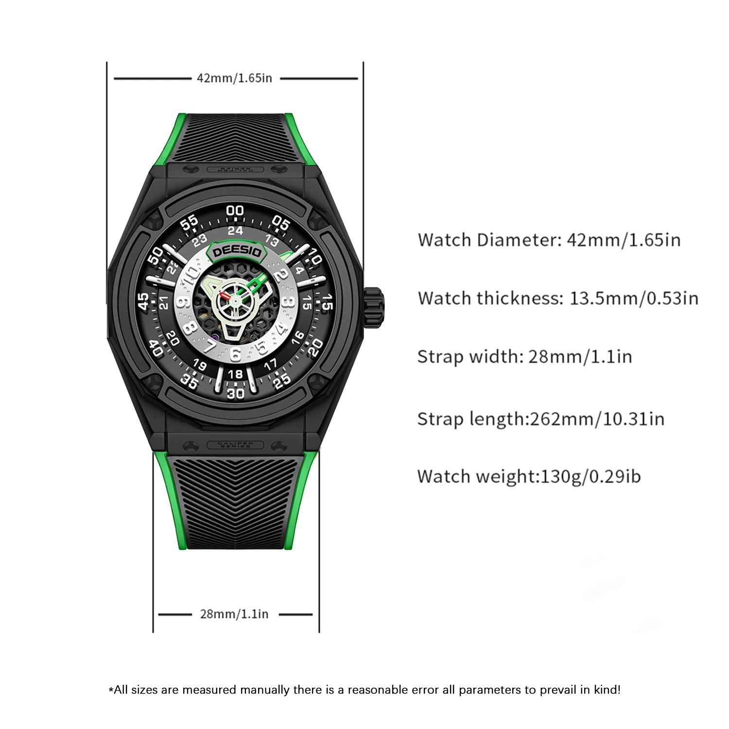 Deesio Men's Automatic Watch Waterproof Sapphire Crystal Stainless Steel Luminous Hands Date Luxury Sport Wristwatch for Men - Acros