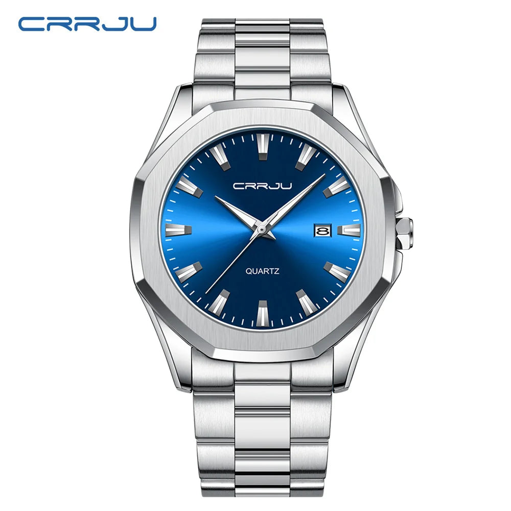 Watches for Men Classic with Date Business Dress Luxury Waterproof Luminous Mens Wrist Watch Analog Stainless Steel Men Watch - Acros