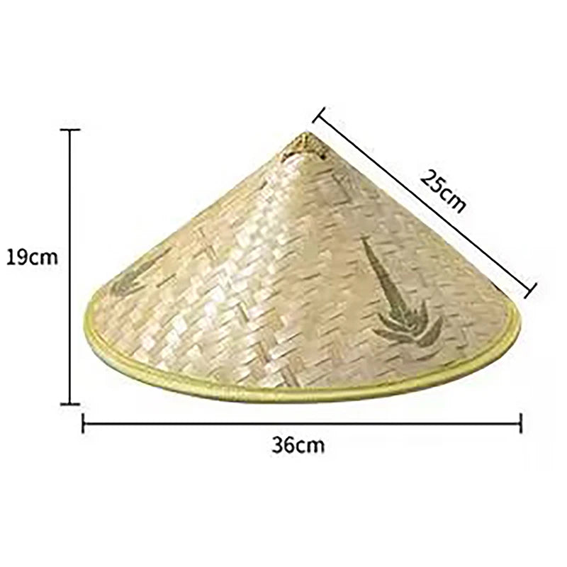 Handmade Ansoff bamboo rattan fisherman hat with woven straw design, sunshade brim, suitable for outdoor fishing and tourism.