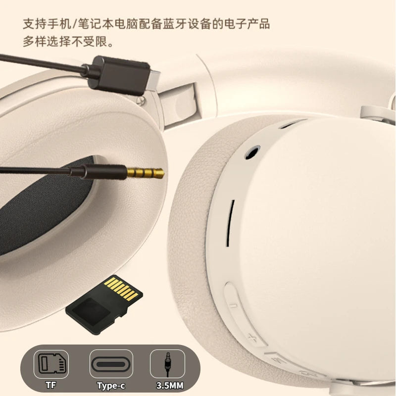 Bluetooth 5.3 Headsets Gaming Headphones Dual Mode Wireless Earphones Foldable Noise Reduction Music Headsets For Gamer Gaming