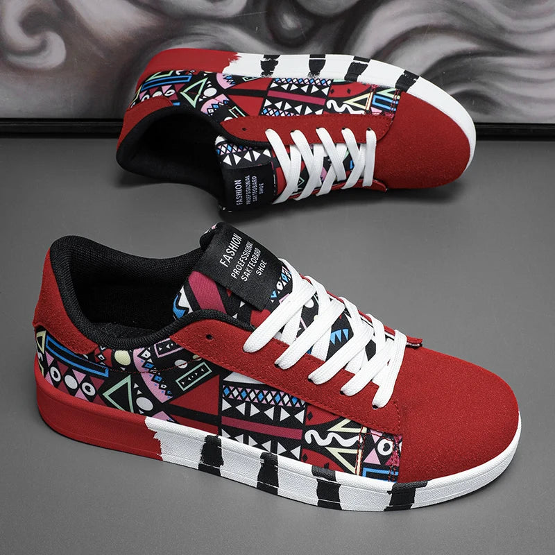 Men's colorful flat-bottomed outdoor sneakers by Ansoff, featuring non-slip soles and high-quality comfort for fitness and leisure wear.
