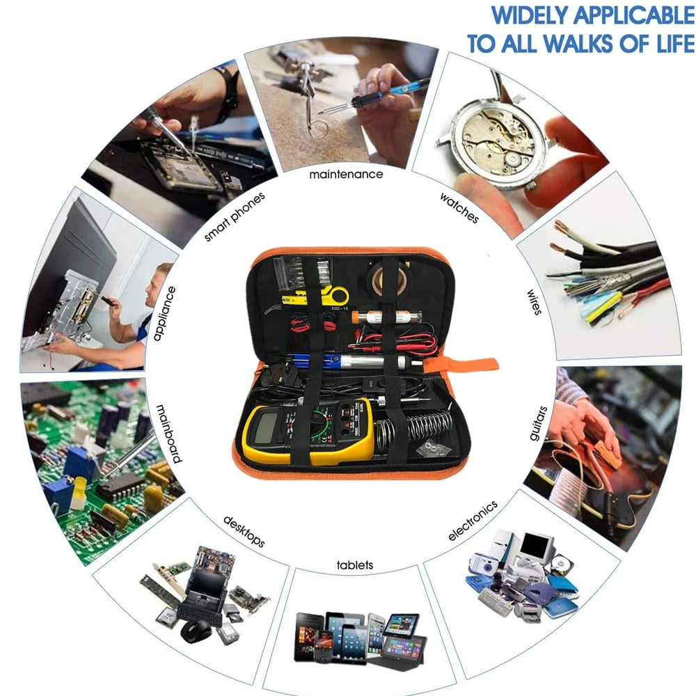 2026 Electric Soldering Iron Kits (SKU:10-IN-1)(16-IN-1)(20-IN-1) 60W Adjustable Temperature Replaceable Soldering Iron Welding - Acros
