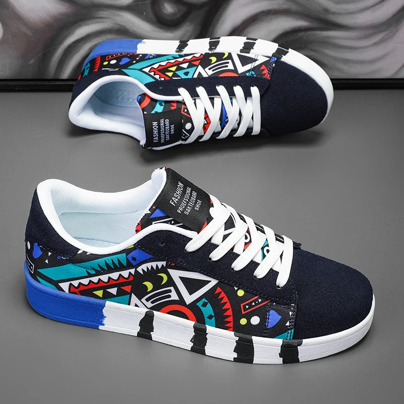 Men's colorful flat-bottomed outdoor sneakers by Ansoff with non-slip soles, comfortable fitness leisure shoes for outdoor activities.