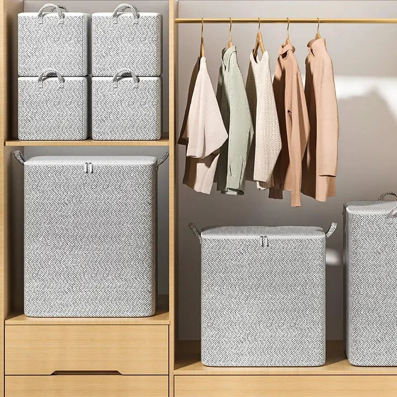 1pc Household Large Capacity Storage Bag Non-woven Material, Closet Wardrobe Organizer Can Be Used For Quilt Clothing, Toys - Acros