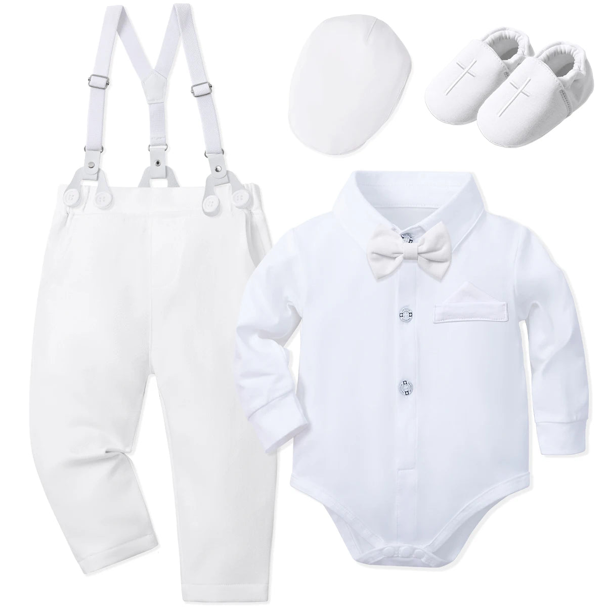 Baby Boys Baptism Outfits Infant Christening Church Blessing Suit Newborn Easter Birthday Party Girft White Clothes Set