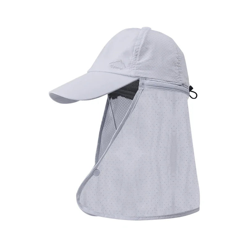 Ansoff men's summer fishing baseball cap with quick-dry fabric, waterproof design, detachable visor, and outdoor bicycle sun shield.
